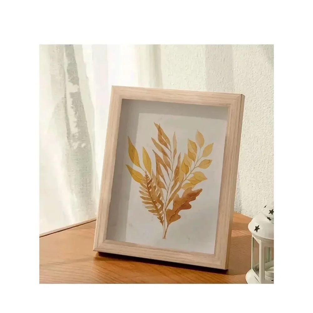 LONGKING Framed Art, Botanical Wall Art Decor, Gold Plant Picture Frame Collage
